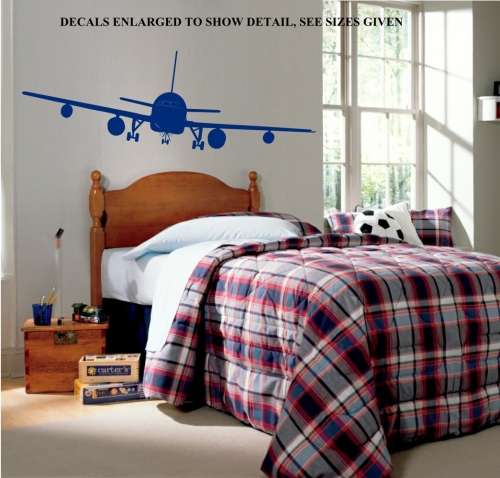 Free/Low Shipping - Aeroplane silhouette for boys Medium wall decal sticker