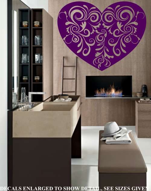 Free/Low Shipping - Antique Heart Silhouette X Large Wall Decal Sticker