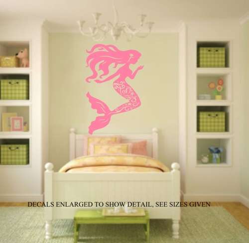 Free Shipping - Mermaid Bedroom Silhouette Large  wall decal sticker
