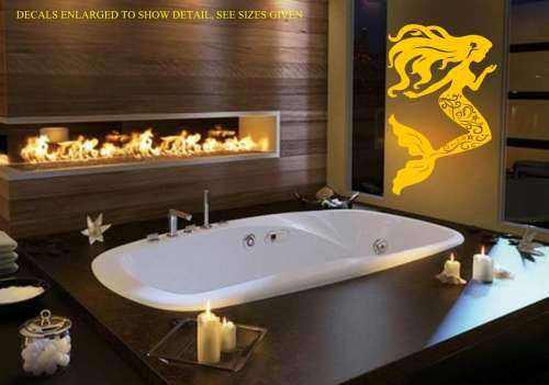 Free/Low Shipping - Mermaid Bathroom Silhouette X Large wall decal sticker