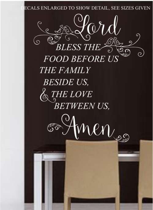 Free/Low Shipping - Bless The Food Before Us Small Wall Decal Sticker