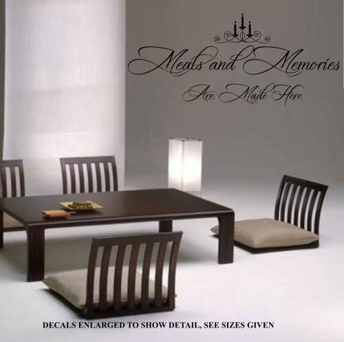 Free/Low Shipping - Meals And Memories Are Made Here Medium Wall Decal Sticker