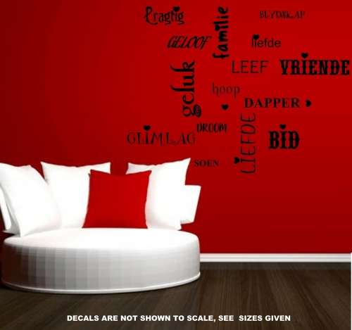 Free/Low Shipping - Word Cloud Afrikaans Small Wall Decal Sticker