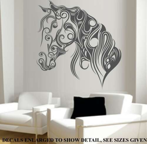 Free/Low Shipping - Calligraphic Horse Medium Wall Decal Sticker