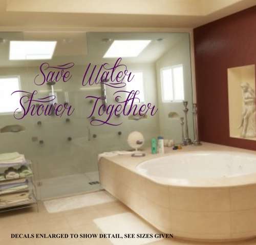 Free/Low Shipping - Save Water  Large Bathroom Wall Decal Sticker