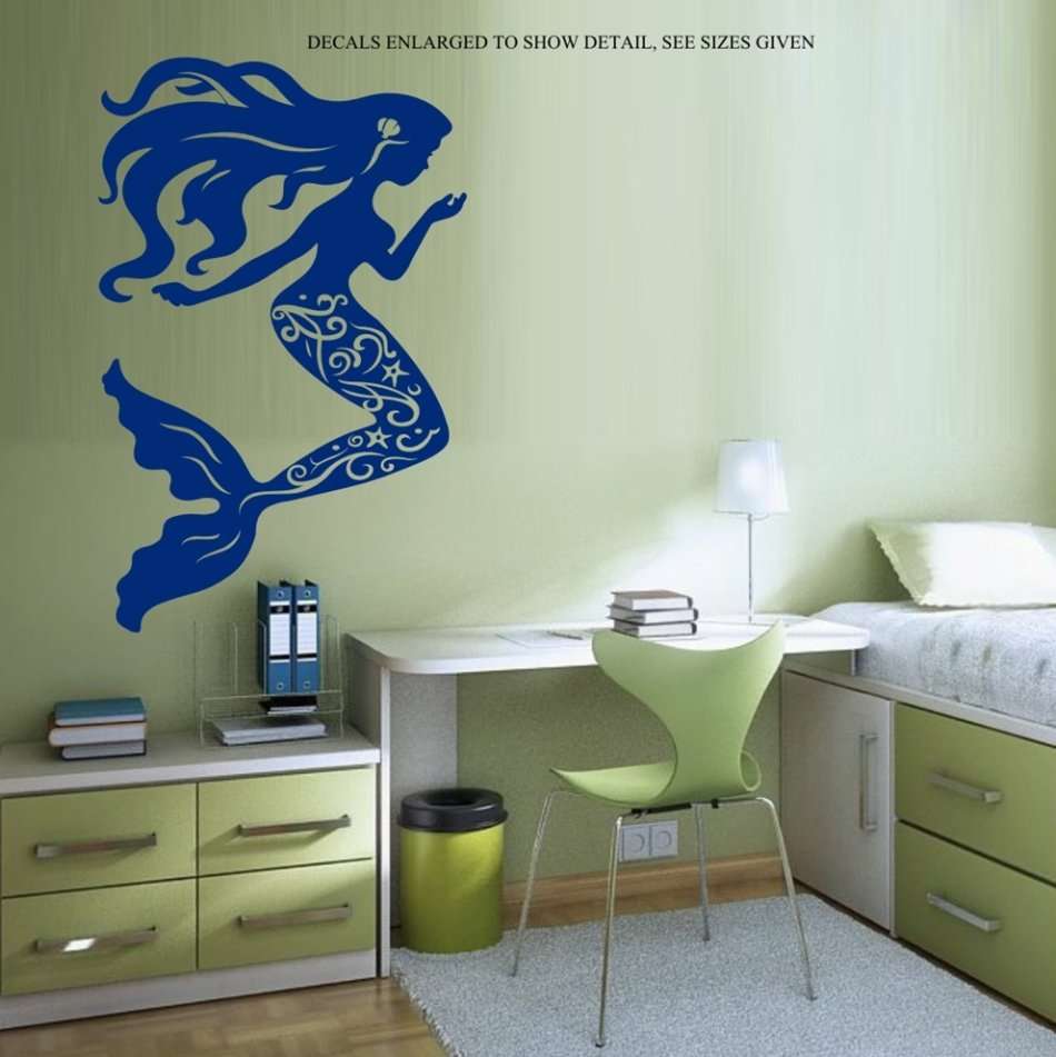 Free/Low Shipping - Mermaid Bedroom Silhouette Large wall decal sticker