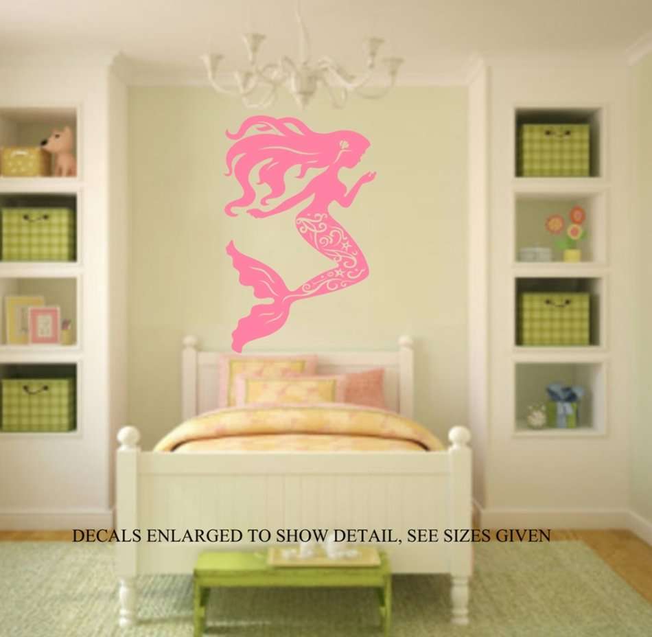 Free/Low Shipping - Mermaid Bedroom Silhouette Large wall decal sticker
