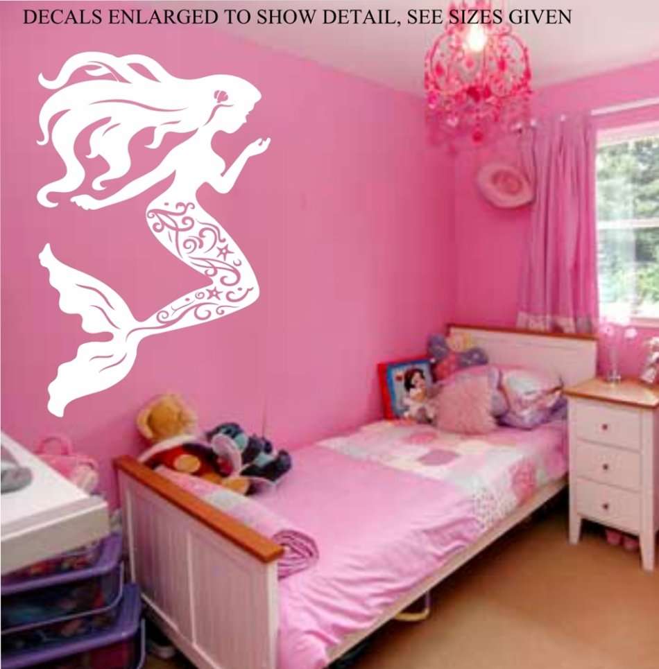 Free/Low Shipping - Mermaid Bedroom Silhouette Large wall decal sticker