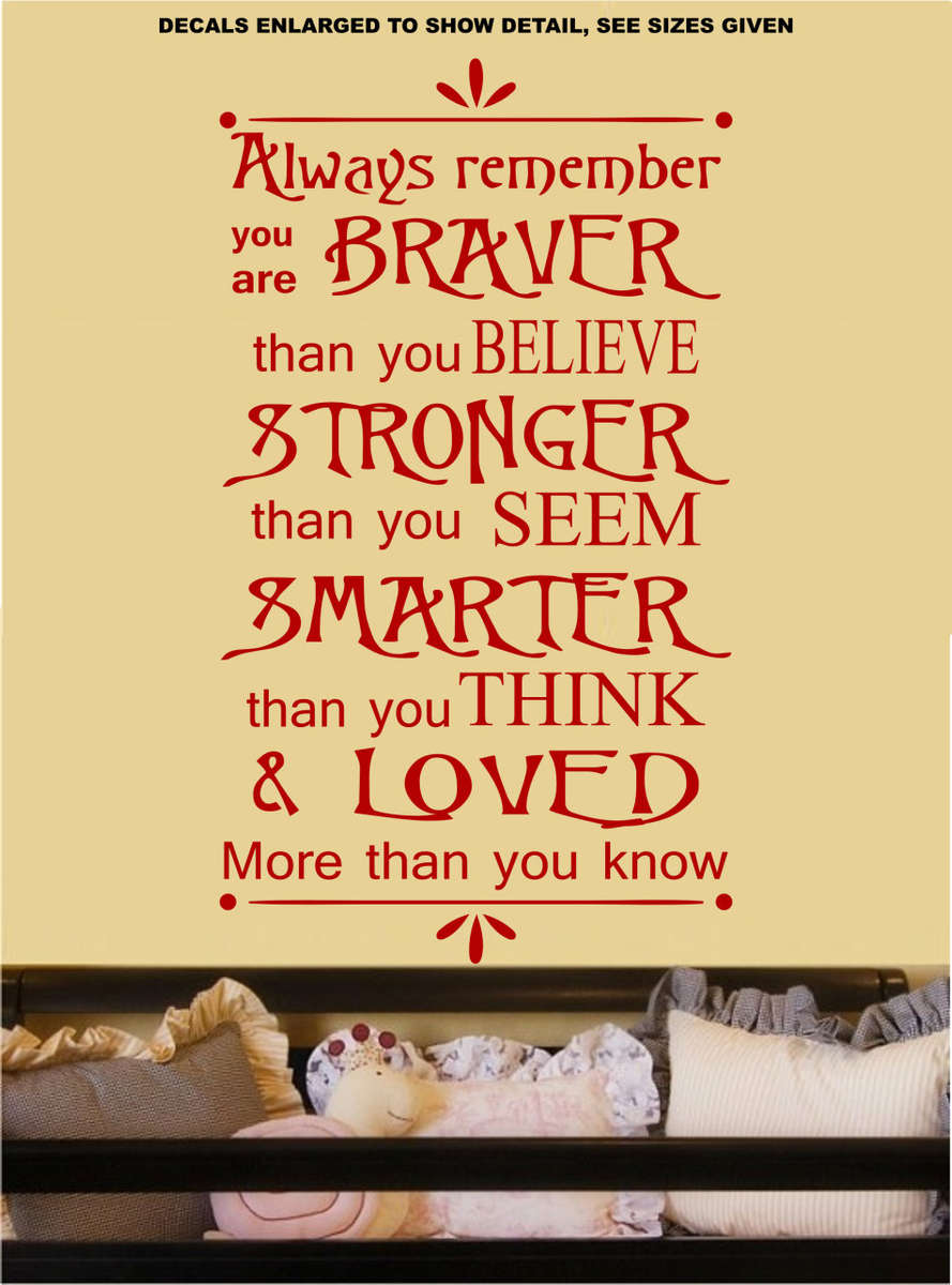 Free/Low Shipping - Always Remember Small Wall Decal Sticker