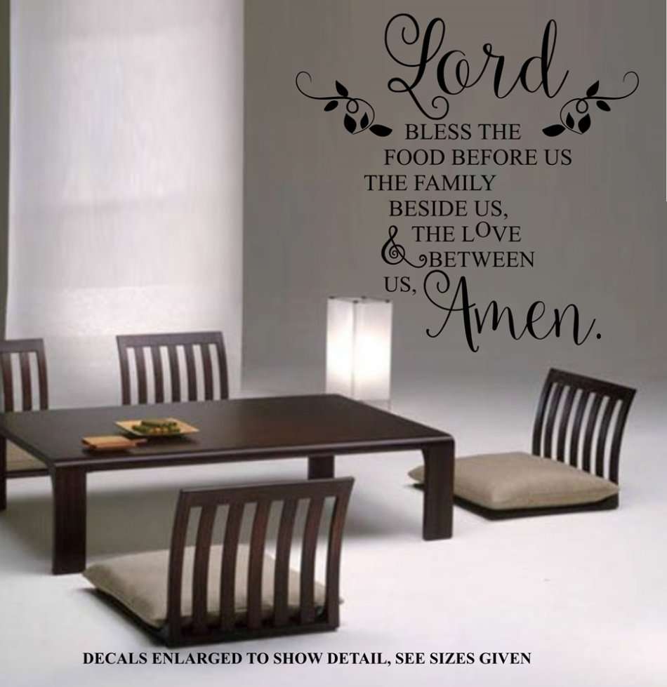 Free/Low Shipping - Bless The Food Before Us Quotation Small Wall Decal Sticker
