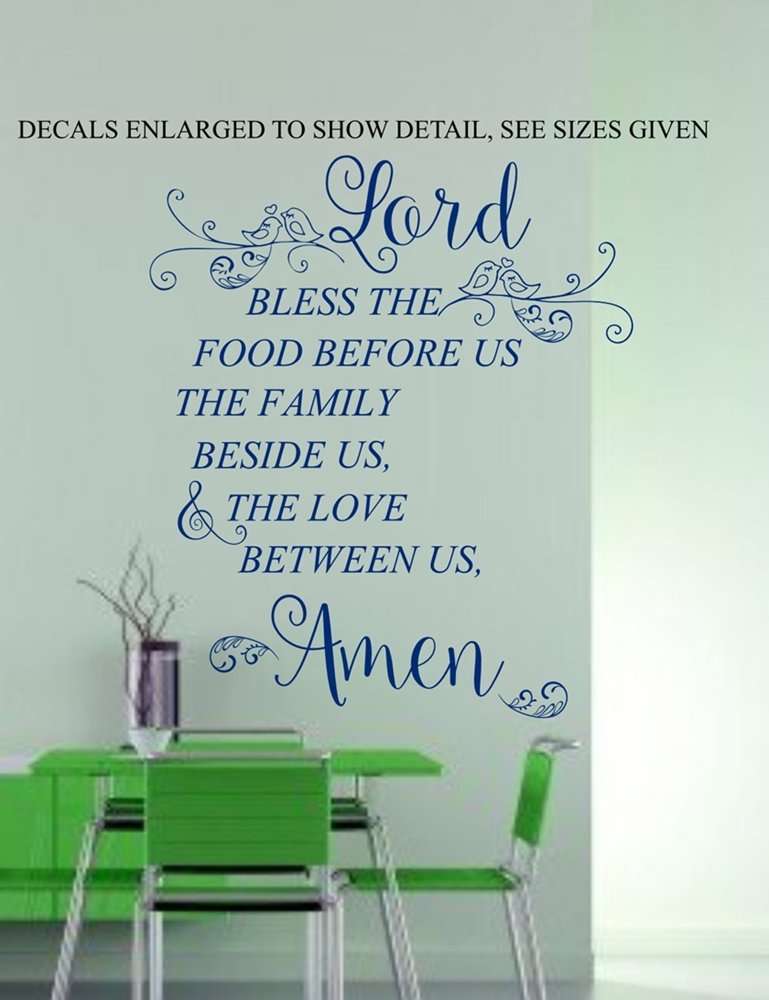 Free/Low Shipping - Bless The Food Before Us Quotation Small Wall Decal Sticker