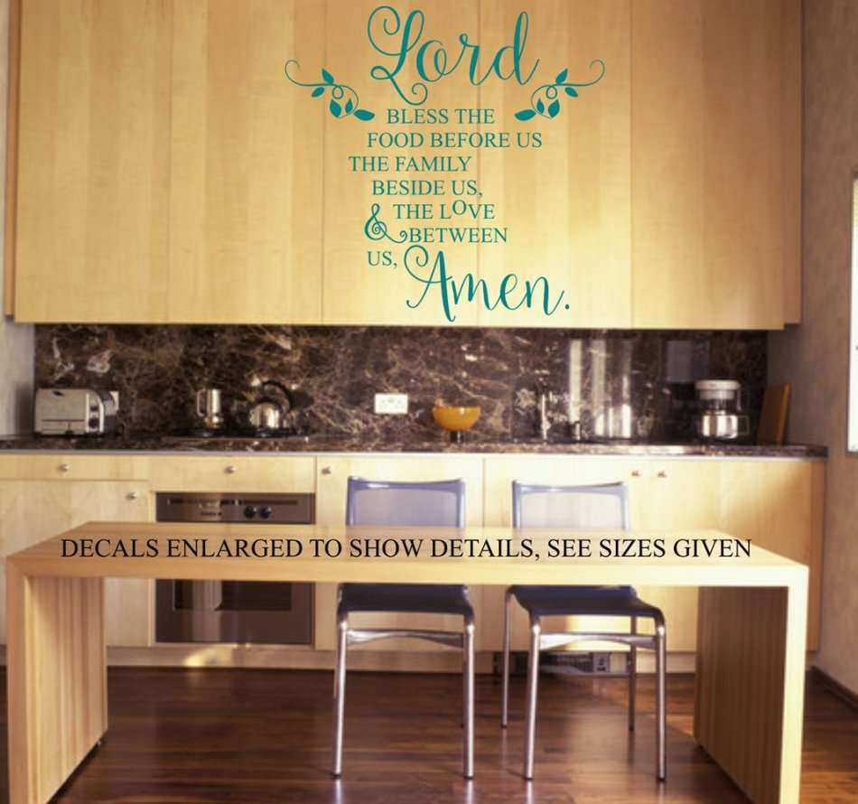 Free/Low Shipping - Bless The Food Before Us Quotation Small Wall Decal Sticker