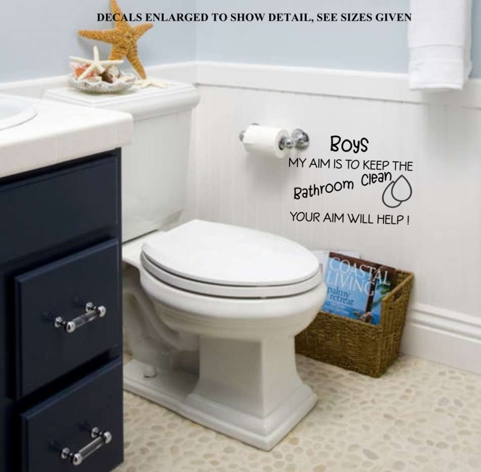 Free/Low Shipping - Boys My Aim Small Bathroom Quote