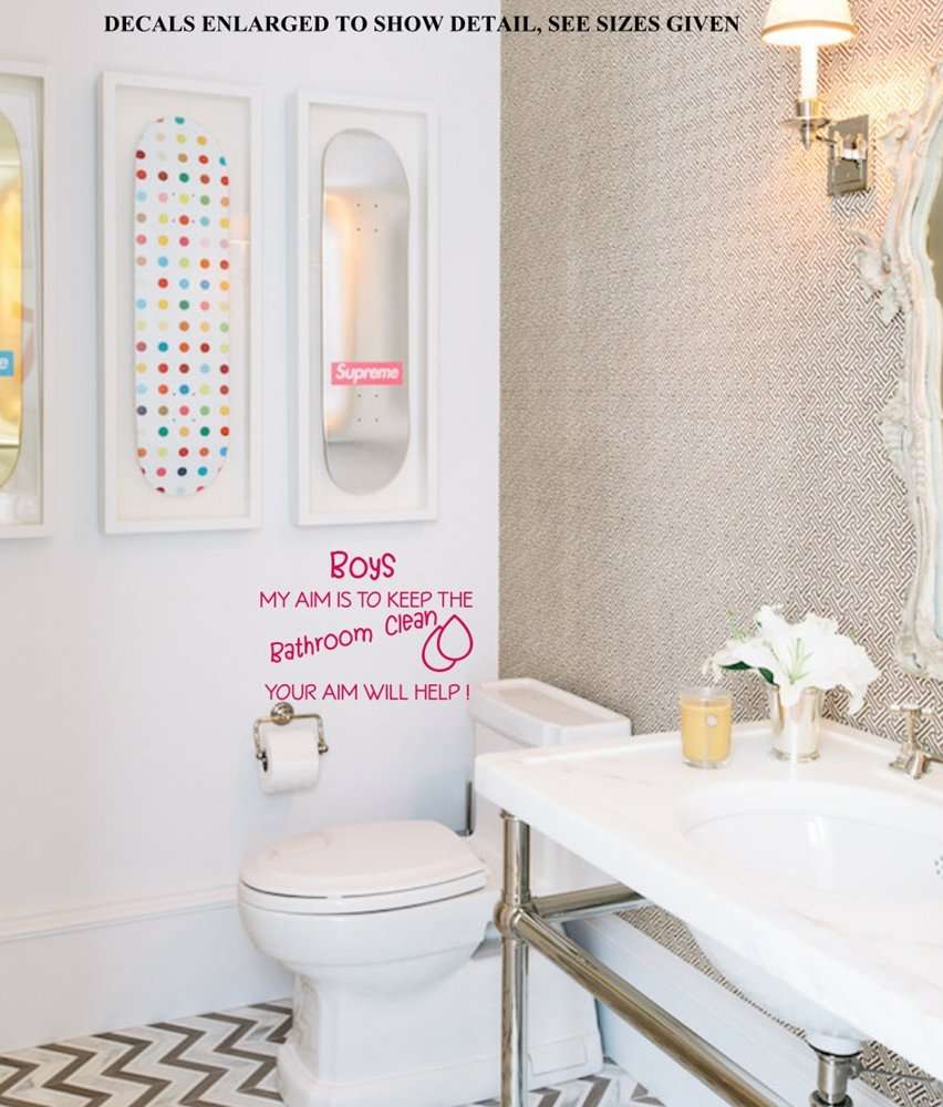 Free/Low Shipping - Boys My Aim Small Bathroom Quote