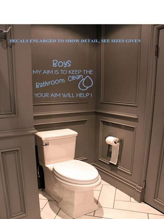 Free/Low Shipping - Boys My Aim Small Bathroom Quote