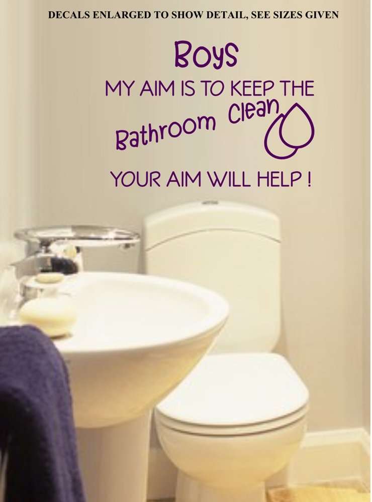 Free/Low Shipping - Boys My Aim Small Bathroom Quote