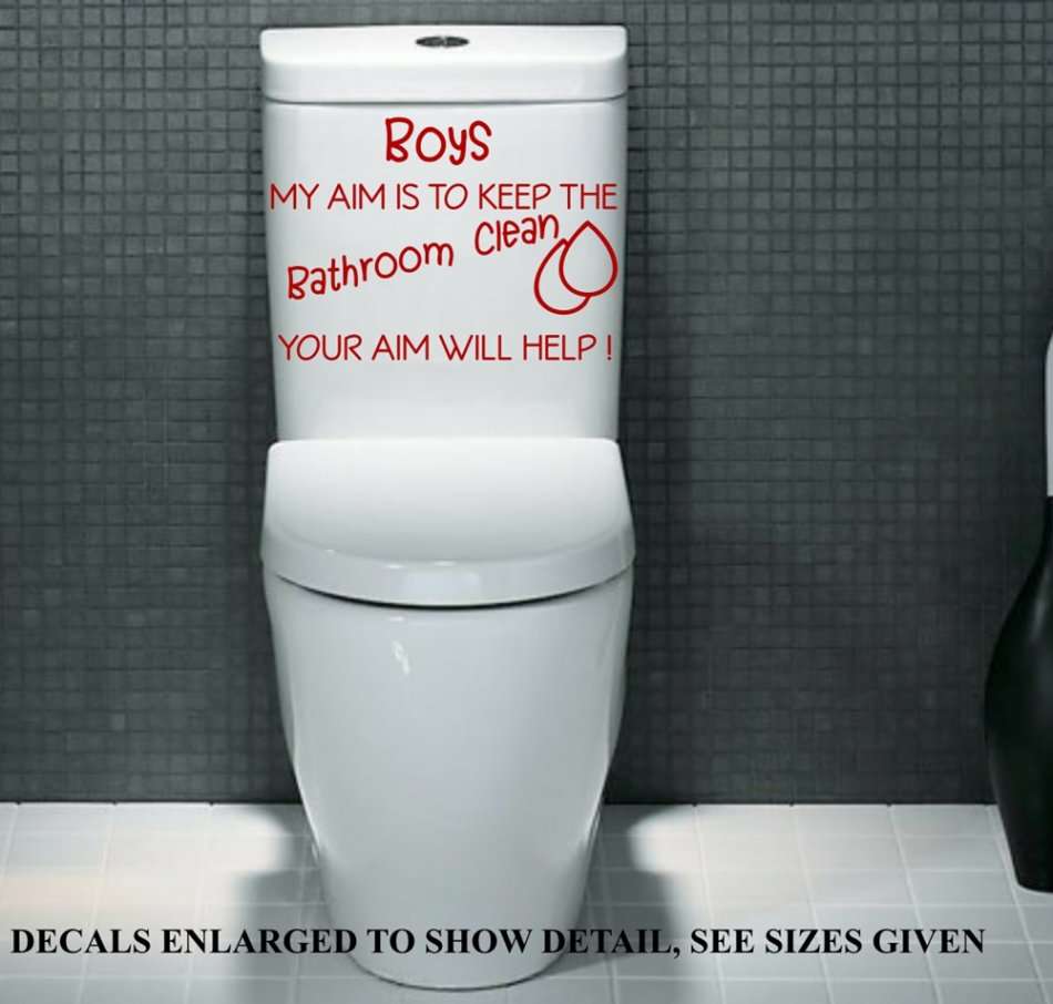 Free/Low Shipping - Boys My Aim Small Bathroom Quote