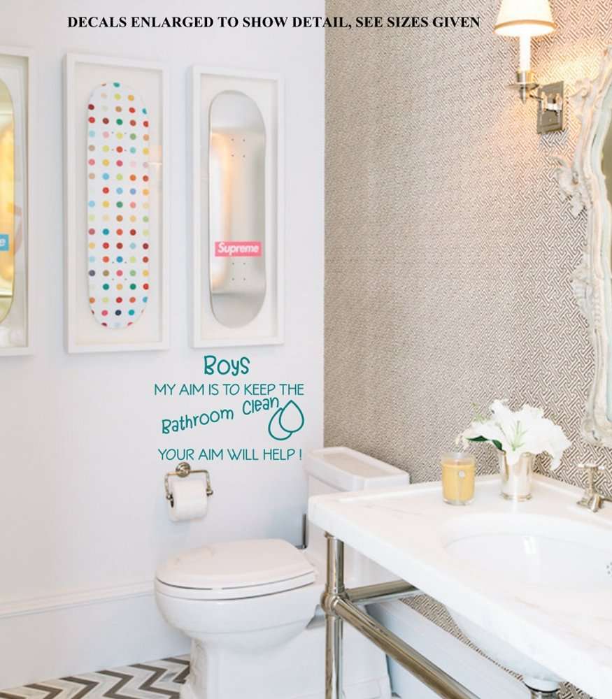 Free/Low Shipping - Boys My Aim Small Bathroom Quote