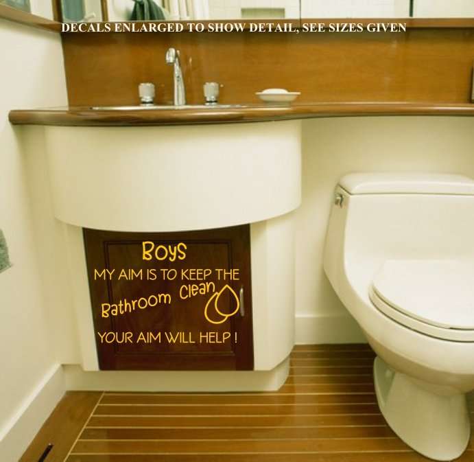 Free/Low Shipping - Boys My Aim Small Bathroom Quote