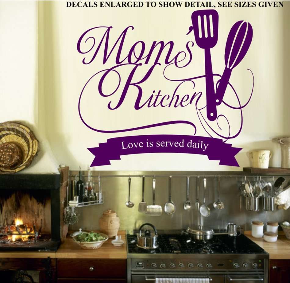 Free/Low Shipping - Mom's Kitchen Quotation Medium Wall Decal Sticker