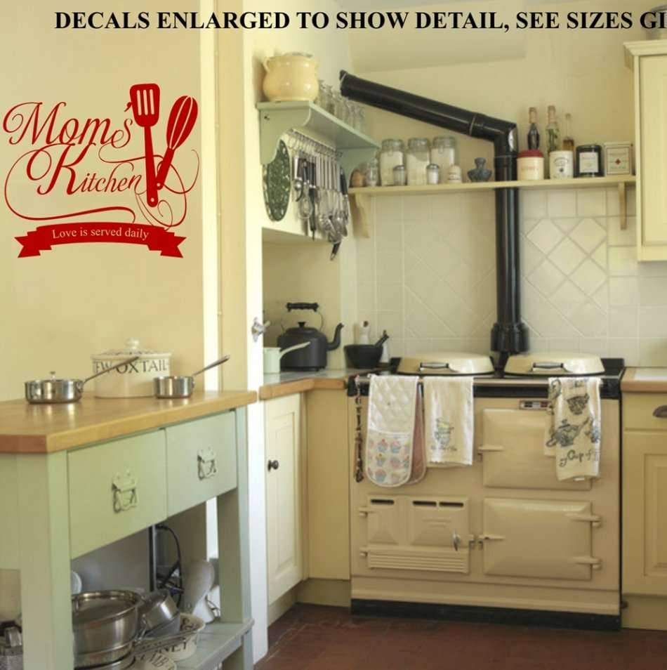 Free/Low Shipping - Mom's Kitchen Quotation Medium Wall Decal Sticker