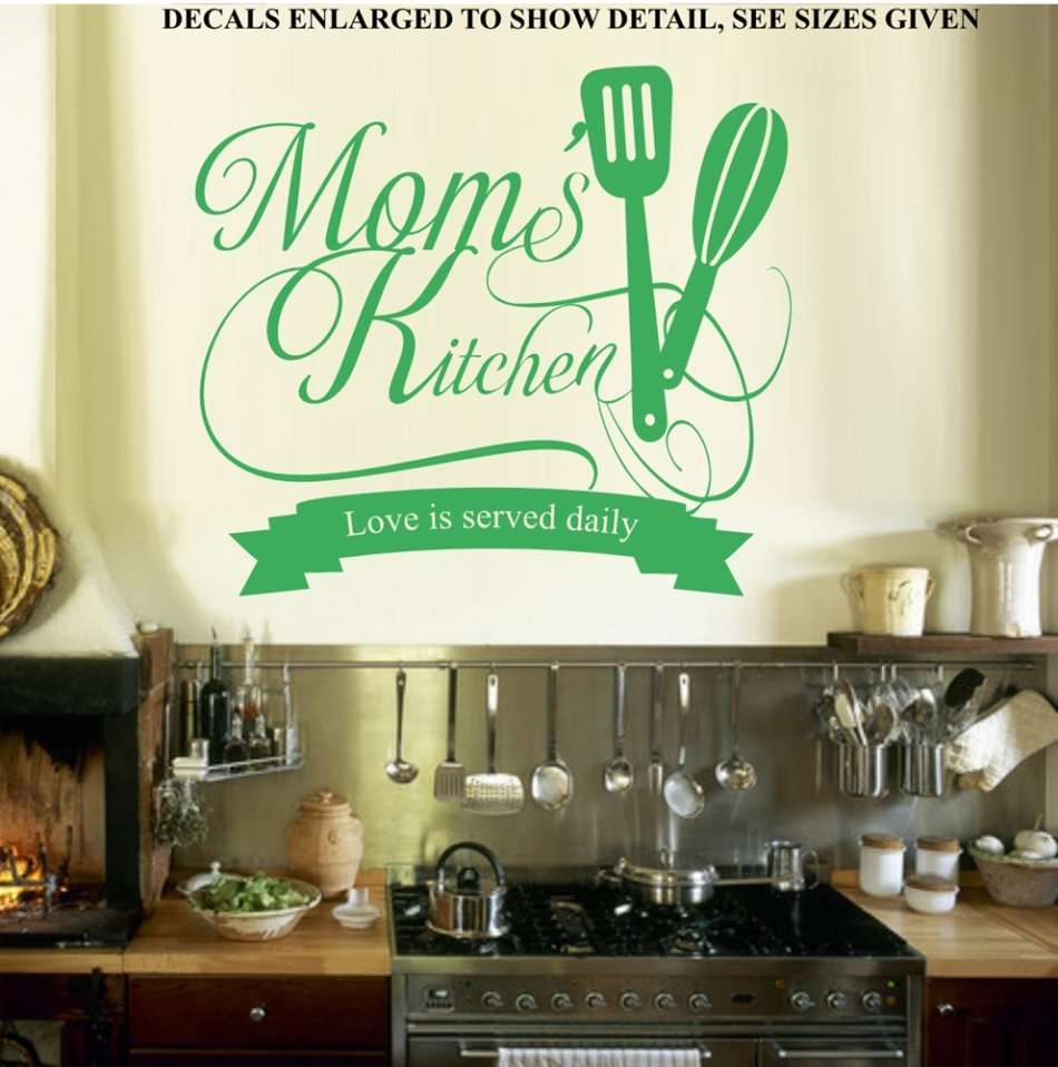 Free/Low Shipping - Mom's Kitchen Quotation Medium Wall Decal Sticker