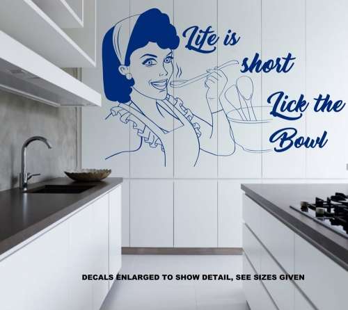 Free/Low Shipping - Life Is Too Short Lick The Bowl  Large Wall Decal Sticker