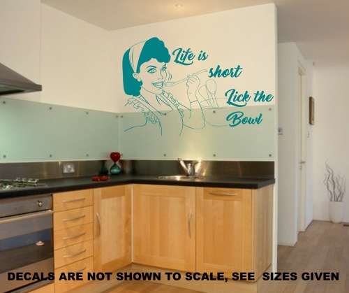 Free/Low Shipping - Life Is Too Short Lick The Bowl  Large Wall Decal Sticker