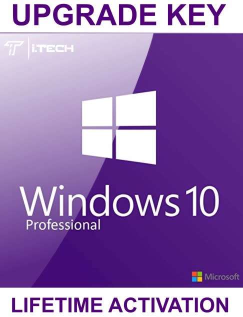 UPGRADE LICENSE KEY | Windows 10 Professional | LIFETIME ACTIVATION | 32 and 64 Bit
