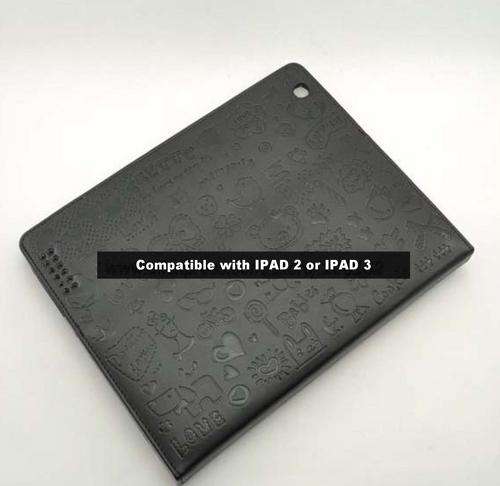 Funky, Embossed IPAD cover and stand - black