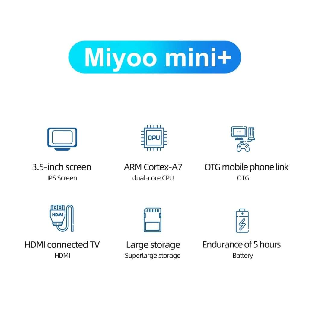 Miyoo Mini+ V3 Plus: 3.5-Inch Retro Handheld Game Console - Classic Retro 64 Gb
