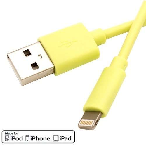SPECIAL OFFER!! 1.5m Lumo Yellow Apple iPhone 5 5s 5c 6 6s USB Charger Sync Data Cable