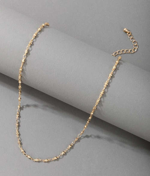 Gold Colour Copper Elegant Design Short Necklace + Gift Box