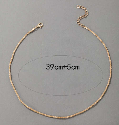 Sparkling Gold Colour Zinc Alloy Short Necklace with 5cm Extender in Jewellery Gift Box