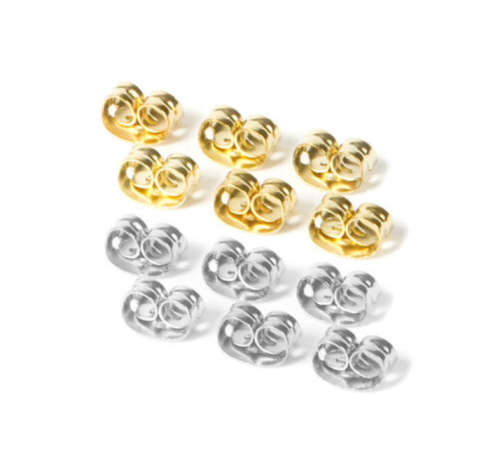 20 pieces / 10 Pairs of Replacement Silver+Gold Colour Butterfly Earring Backs Backing Butterfly