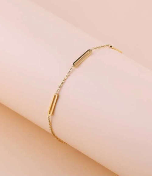 Gold Colour Stainless Steel Bracelet - 16cm +3.5cm extender