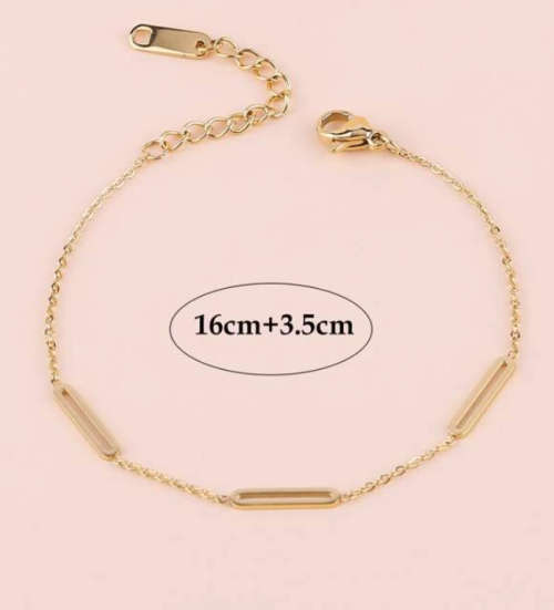 Gold Colour Stainless Steel Bracelet - 16cm +3.5cm extender