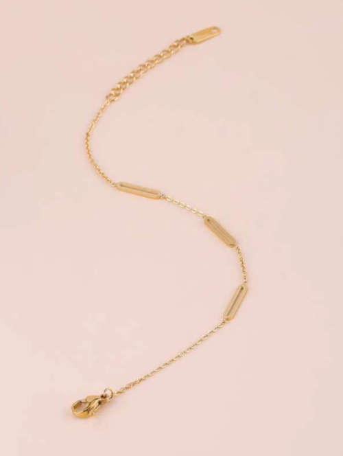 Gold Colour Stainless Steel Bracelet - 16cm +3.5cm extender