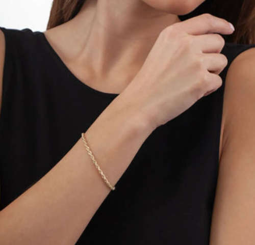 4mm Rope Chain Twist Stainless Steel Bracelet - Rose Gold Colour