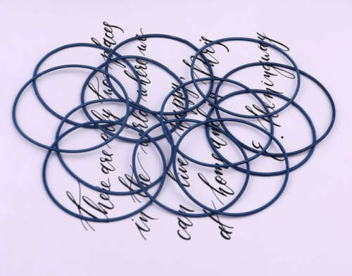 Blue Stretchies - Guitar String Coil Bracelets - Set of 10