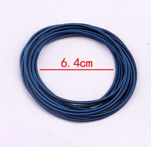 Blue Stretchies - Guitar String Coil Bracelets - Set of 10