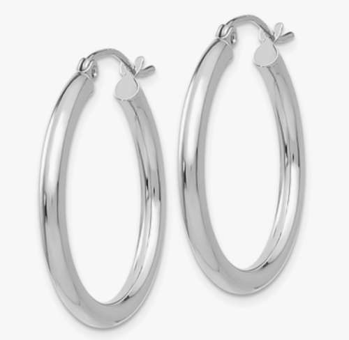 Silver Colour Round Hoop Stainless Steel Earrings - 3cm