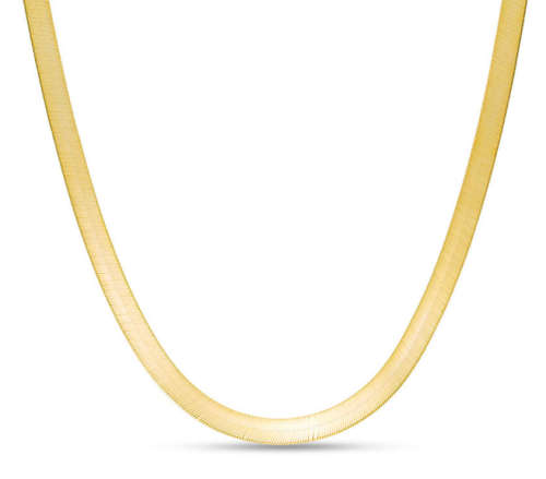 5mm Wide Herringbone Snake Necklace - Gold Stainless Steel with high quality jewelery box
