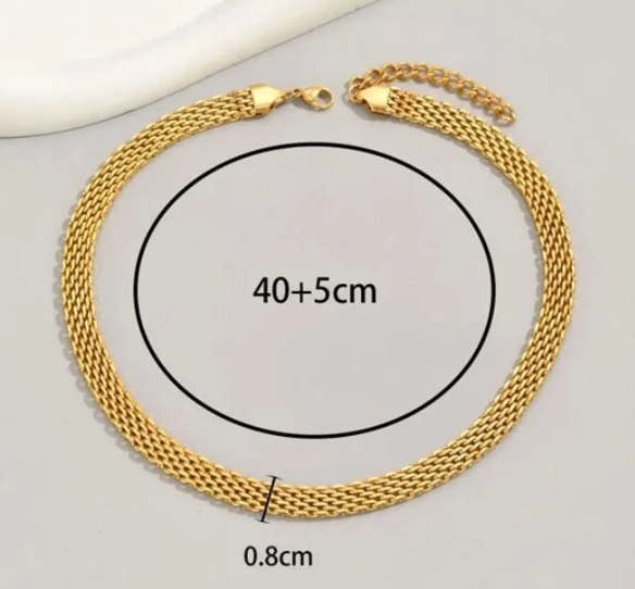 Magnificent Gold Stainless Mesh Lattice Necklace - Comes in high quality velvet jewellery gift box