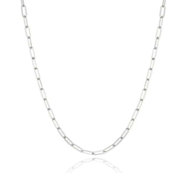 Silver Colour Stainless Steel Paperclip Design Necklace - 45cm