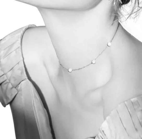 Silver Colour Stainless Steel Geometric Circle Choker or Longer Necklace