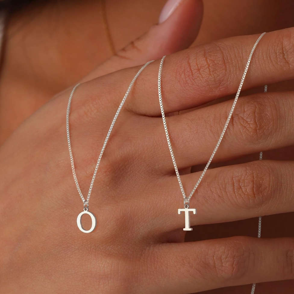 Silver Stainless Steel Letter Initial Letter Necklaces - Tarnish Proof in Jewellery Box