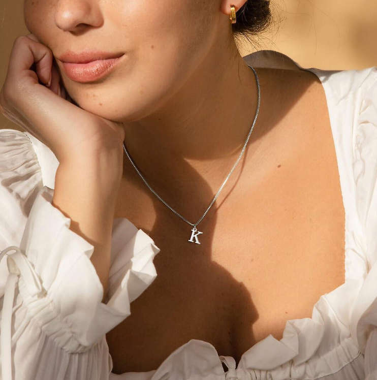Silver Stainless Steel Letter Initial Letter Necklaces - Tarnish Proof in Jewellery Box