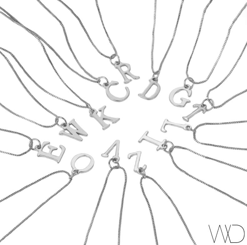 Silver Stainless Steel Letter Initial Letter Necklaces - Tarnish Proof in Jewellery Box