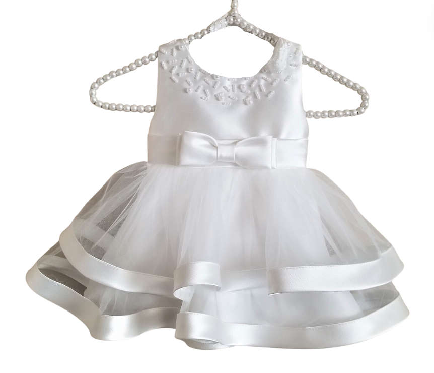 The cutest little white dress for a baby girl! Childrens size 60. 3-9 months old.